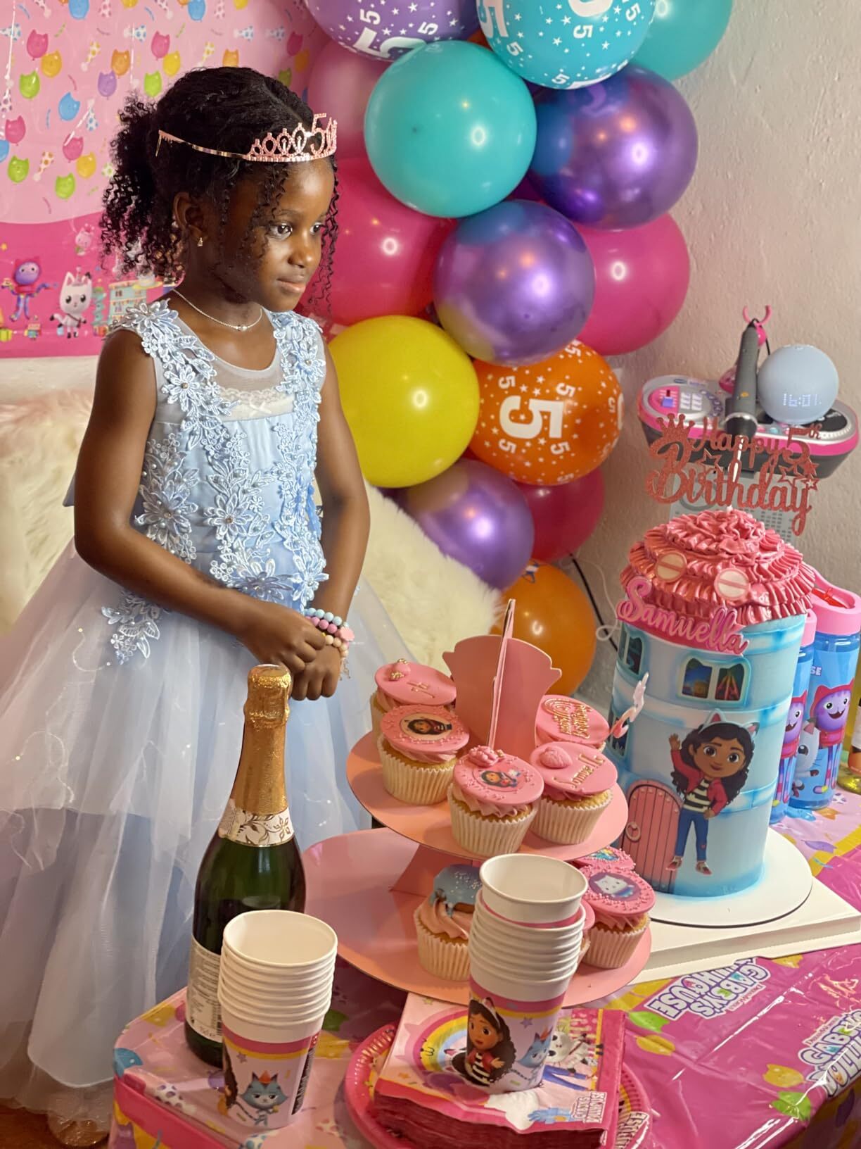 Blue flower girl dresses