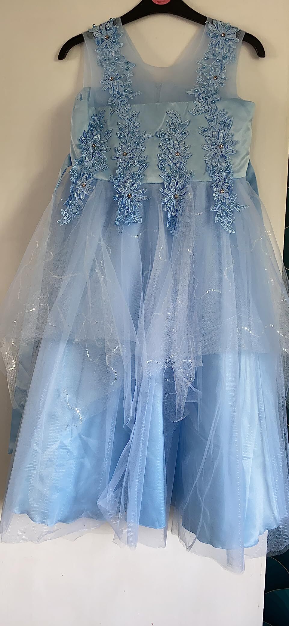 Blue flower girl dresses