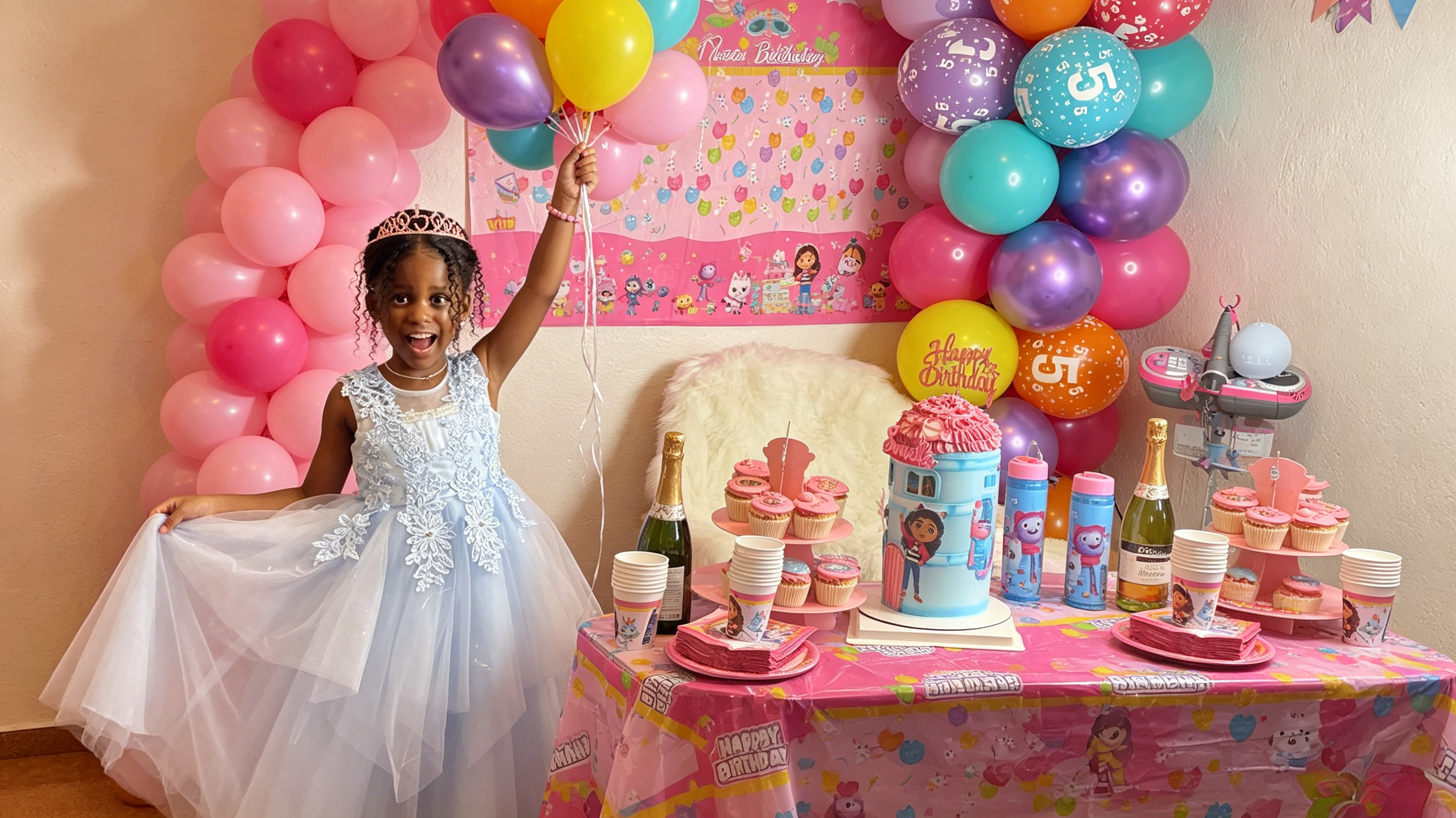 Blue flower girl dresses