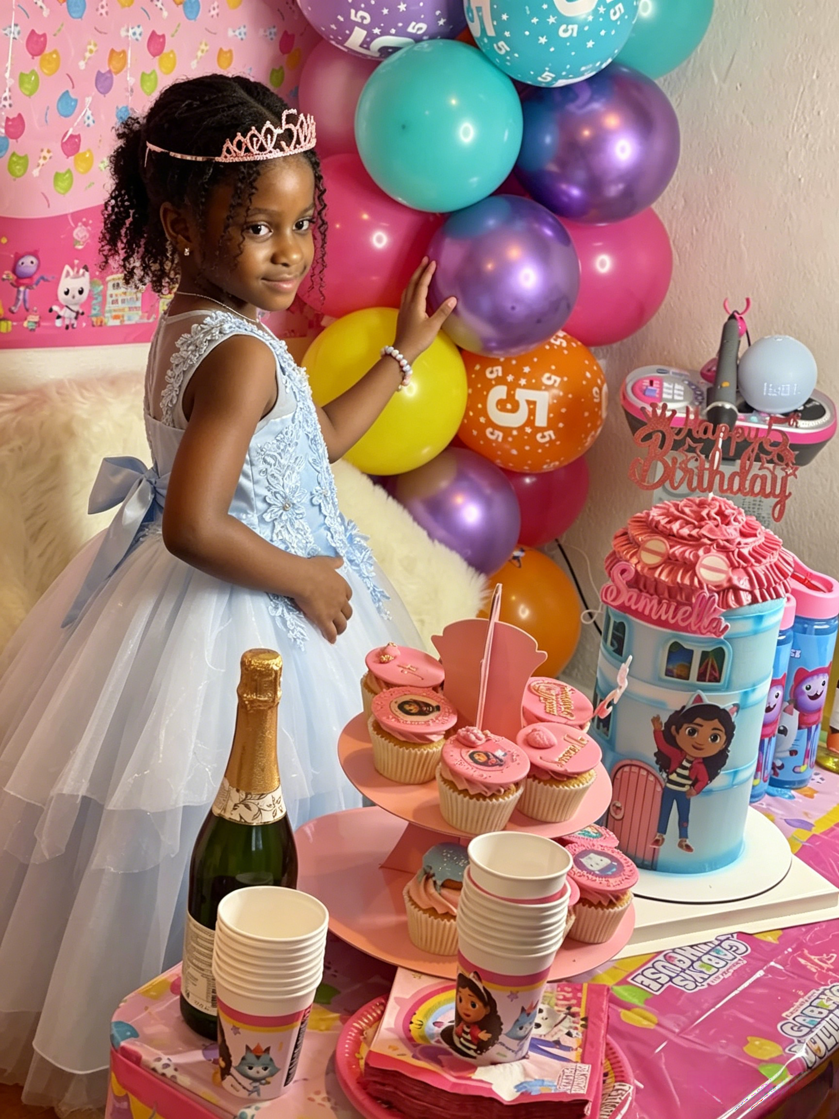 Blue flower girl dresses