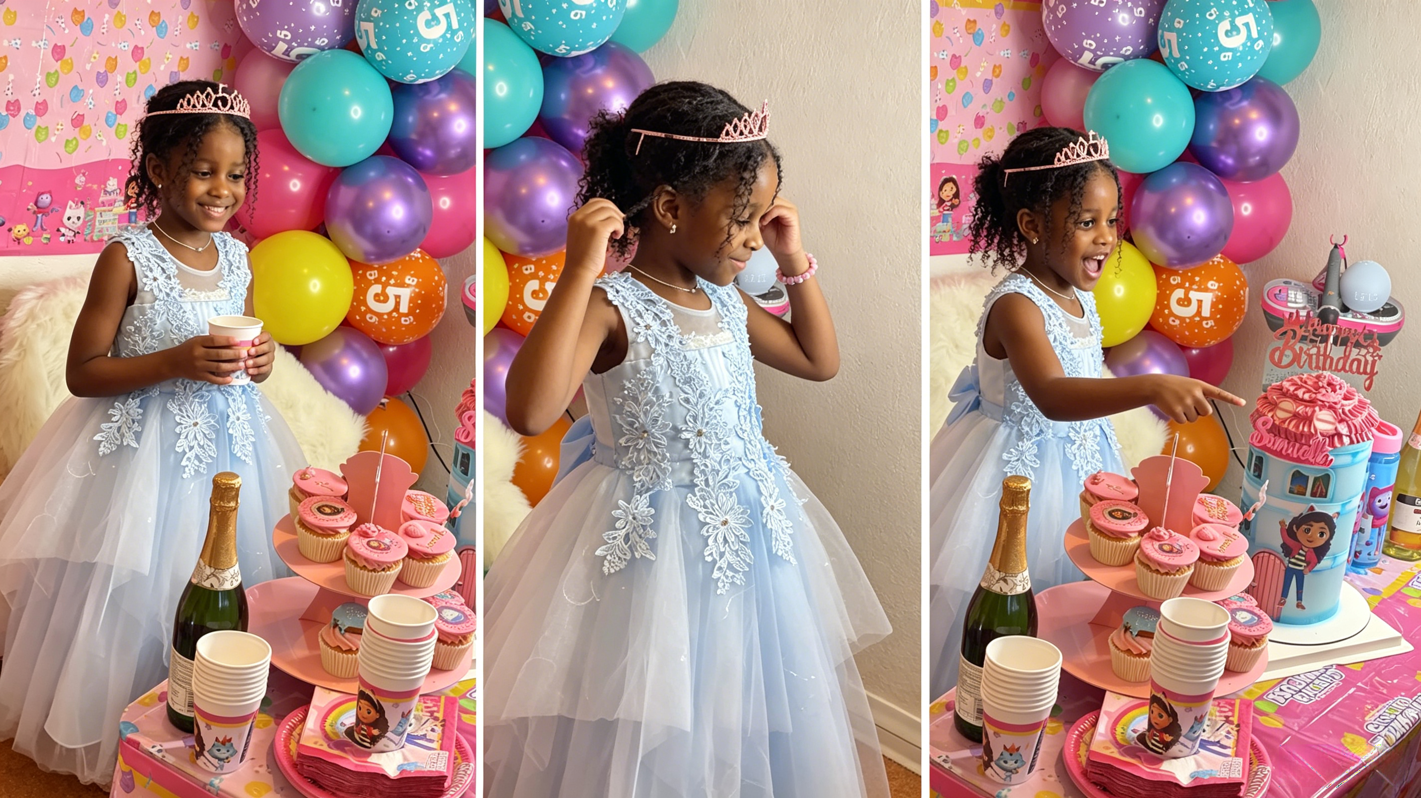 Blue flower girl dresses