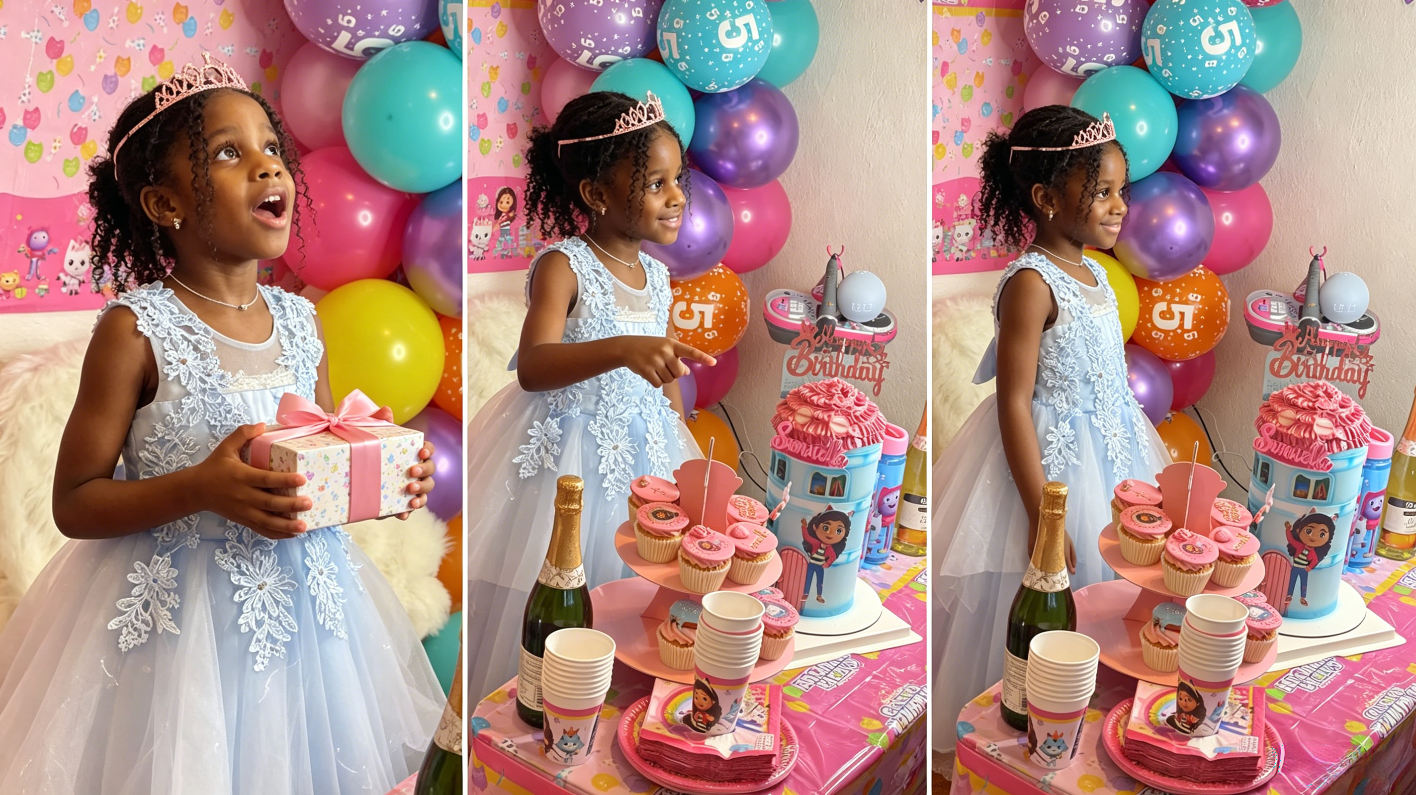 Blue flower girl dresses