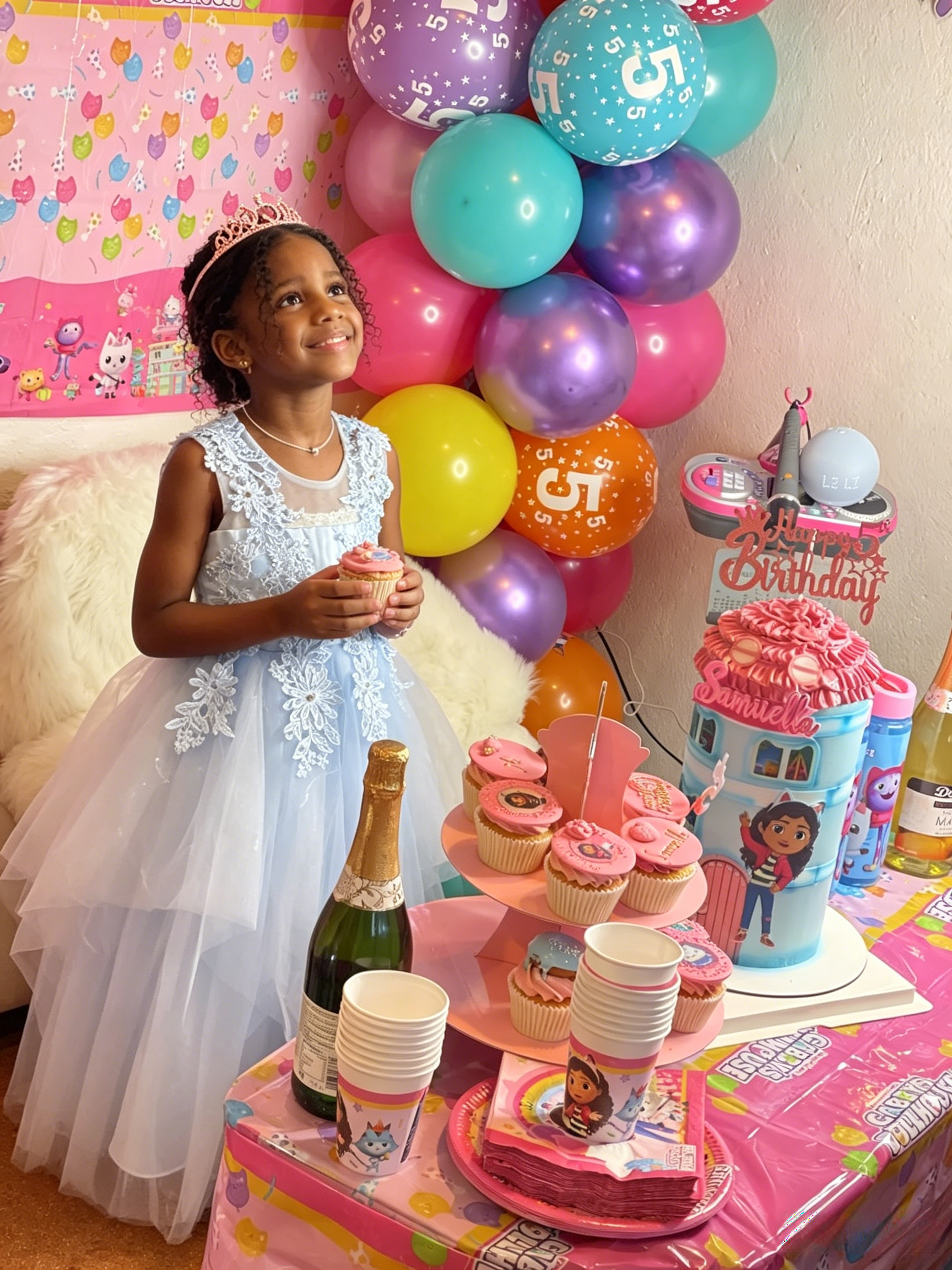 Blue flower girl dresses