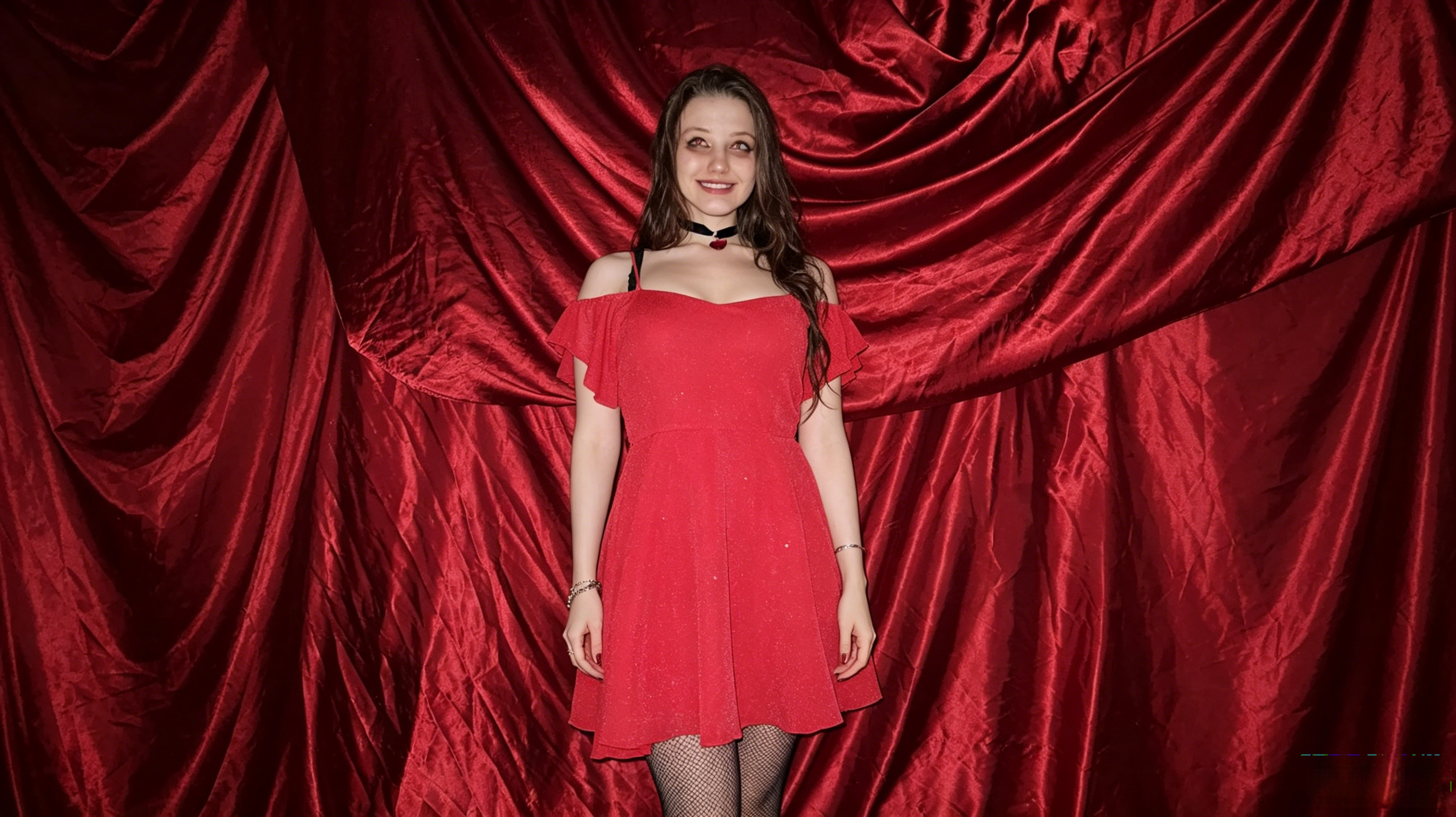 red off the shoulder mini dress