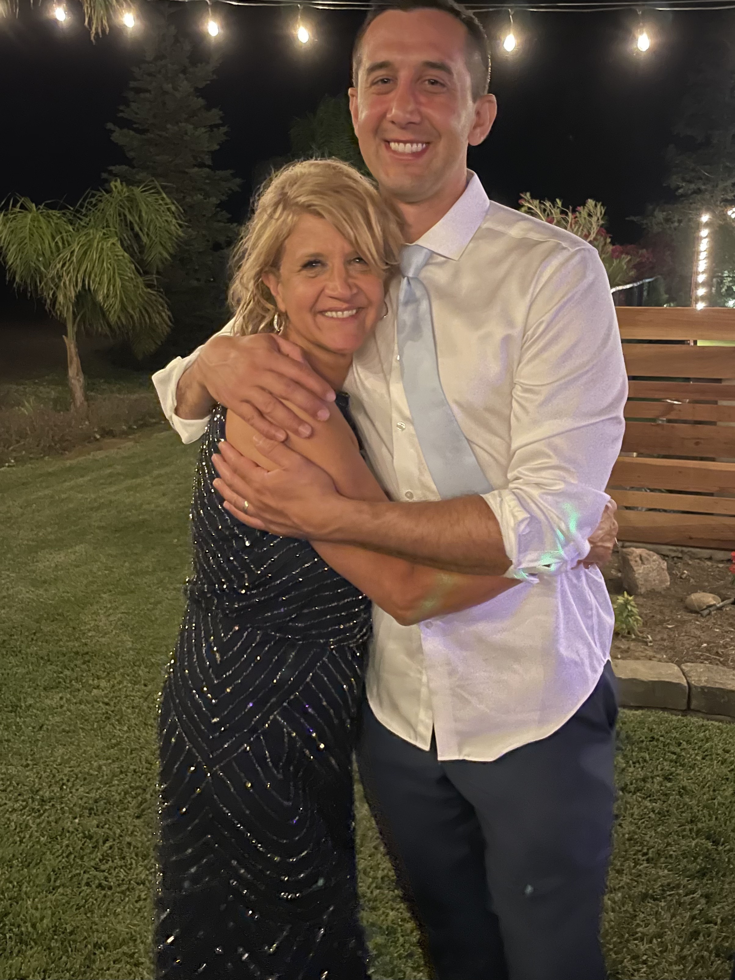 Navy blue sparkle mother of the groom dress