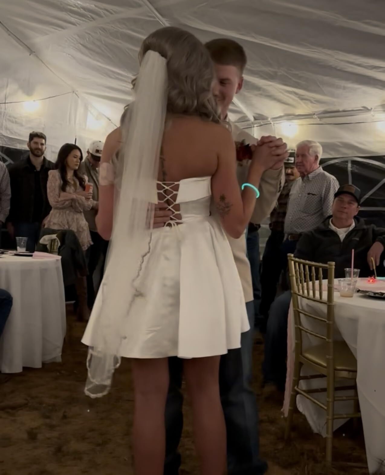 white satin short wedding dress