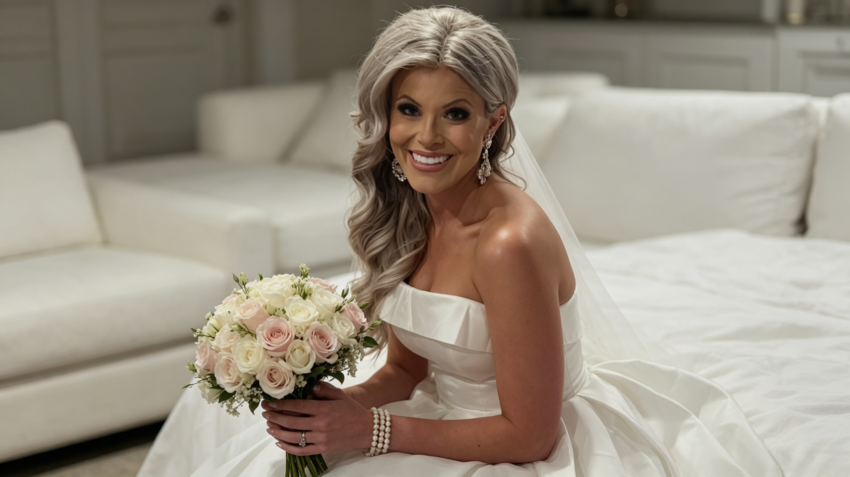 white satin short wedding dress